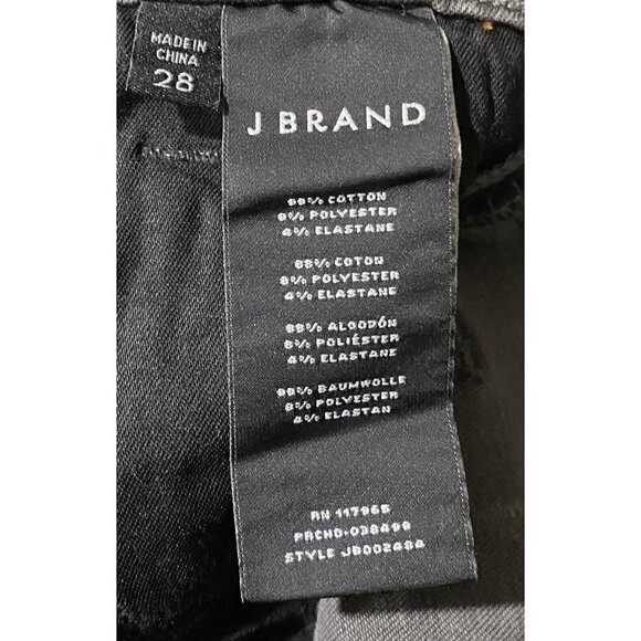 J Brand Jeans Womens 28 Mid Rise Neon Racing Stripe Crop Black Skinny Boho - Picture 8 of 10